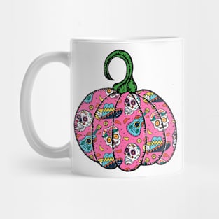 Day of the Dead Sugar Skull Halloween Pumpkin Mug